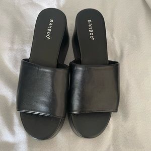 Black platform sandals